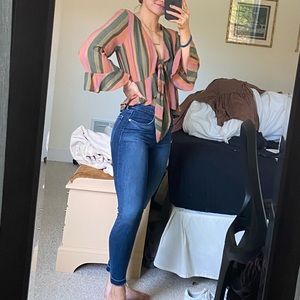 Striped long sleeve tie shirt